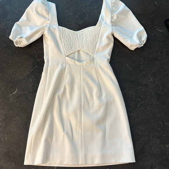 French Connection Whisper Puff Sleeve Dress– Summer White, Size 0 New - Picture 7 of 10